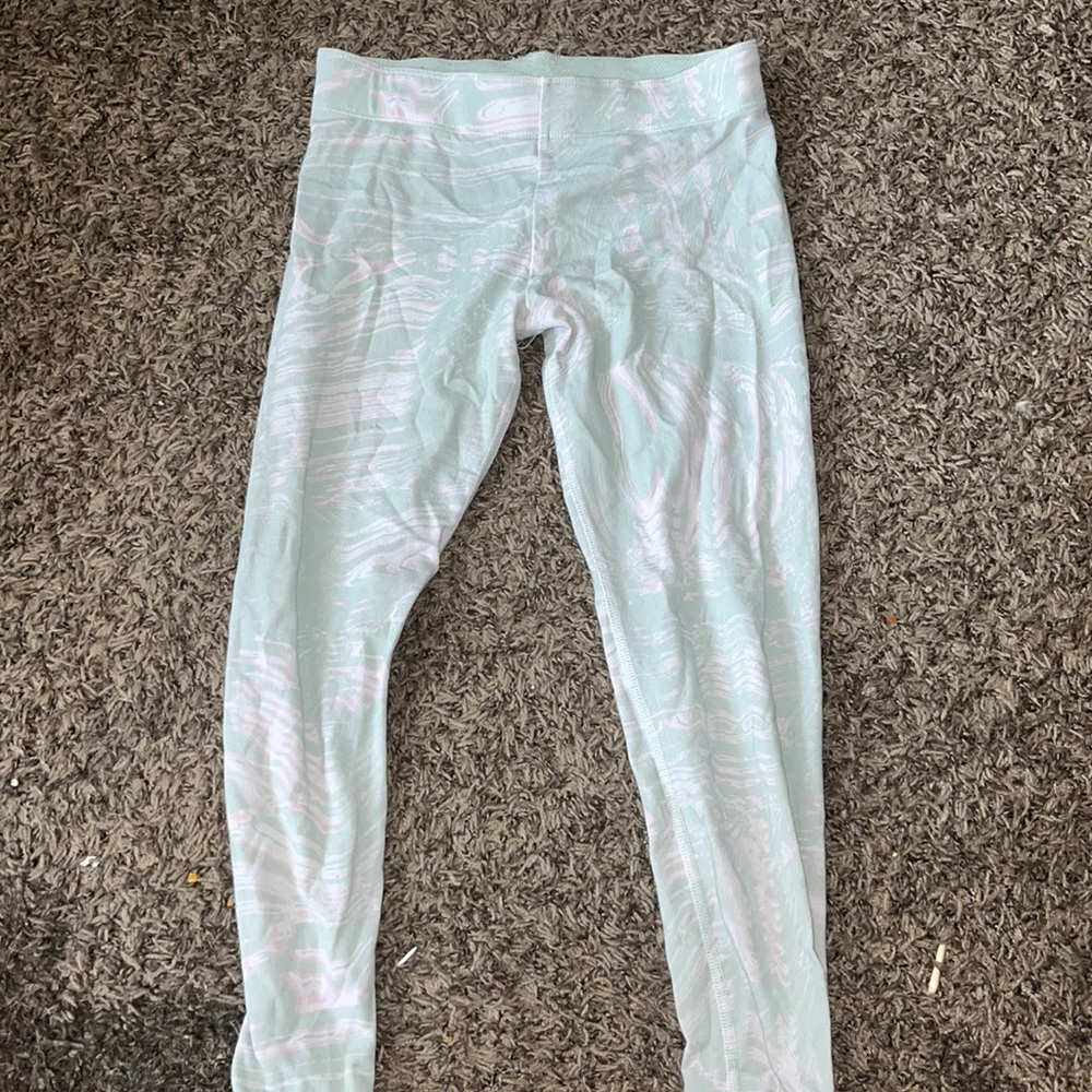 light blue ish green nike leggings, girls